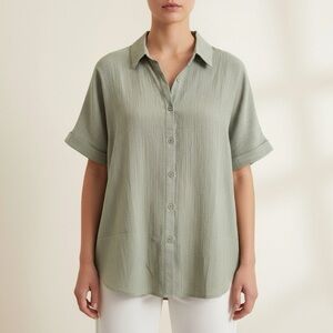 Zeagoo Light Green Casual Button Down Shirt. XL